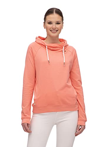 Ragwear SAWYERR Damen Frauen Kapuzenpulli,Zip Hoodie,Sweatjacke,Stehkragen,Seitentaschen,Orange,L