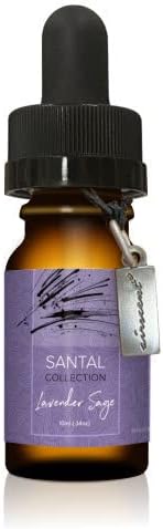Santal Lavender Sage Diffuser Oil Air-Scent Fragrance for Aroma Oil Diffusers - 10 Milliliter (.34 oz) Bottle with Scent Dropper