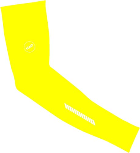 athlos: Performance Arm Warmers - UV Light Sun Protection Arm Sleeves for Men and Women - Fluores Yellow - Lightweight, Quick Dry with ThermoRegulation for Cycling and Running