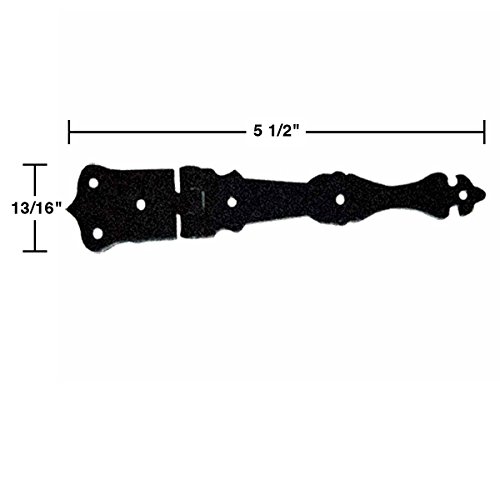Renovators Supply Manufacturing Shed Door Hinge 5.5 In. Black Wrought Iron Antique Fleur De Lis Style Decorative Flush Mount Cast Iron Barn Door Shed Hinge With Hardware Pack Of 2 #TOP1