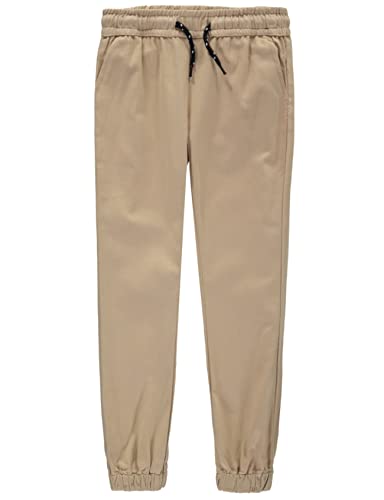 Mens Pull-On Twill Joggers with Elastic Waistband and Drawstring