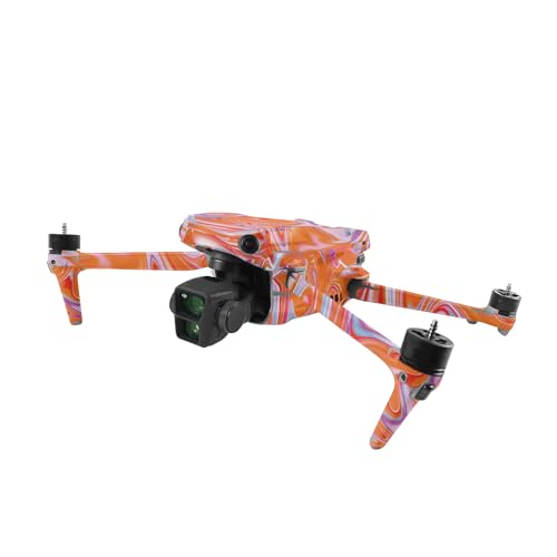 Image of MightySkins Skin Compatible with DJI Air 3 - Orange Swirl | Protective, Durable, and Unique Vinyl Decal wrap Cover | Easy to Apply, Remove, and Change Styles