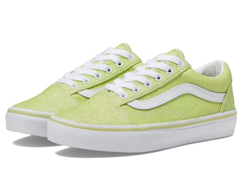 Image of Vans Men's Kid Old Skool (Little Kid), Glitter Lime Sherbet, 1.5 Medium