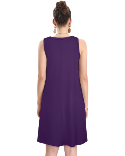Image of elescat Women's Summer Dresses Casual Sleeveless Loose Sundress with Pocket