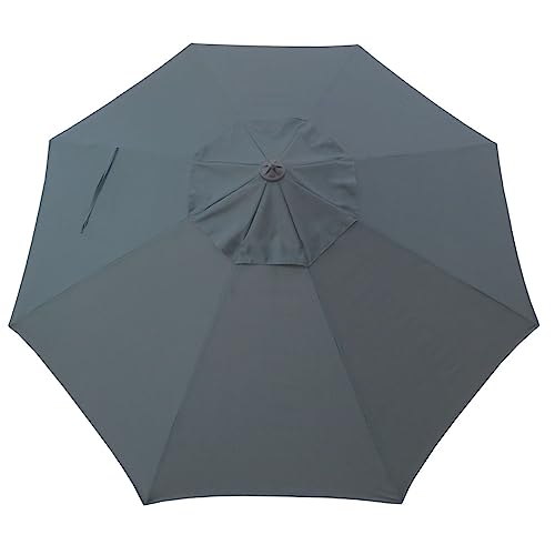 Bayside21 Umbrella Replacement Canopy, 9 feet 8 Ribs Outdoor Patio Umbrella Replacement Canopy for 9ft 8 Ribs Sun Protection UPF 50+ Replacement Umbrella, Anthracite(grey)