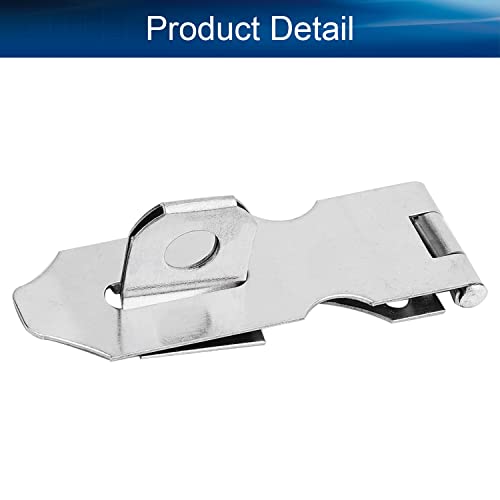 Image of Stainless Steel Padlock Hasp 2.89 inch Length Hasp Staple Padlock Latch with Screws for Furniture Window Cabinet Drawer Closet Silver Tone 1pcs