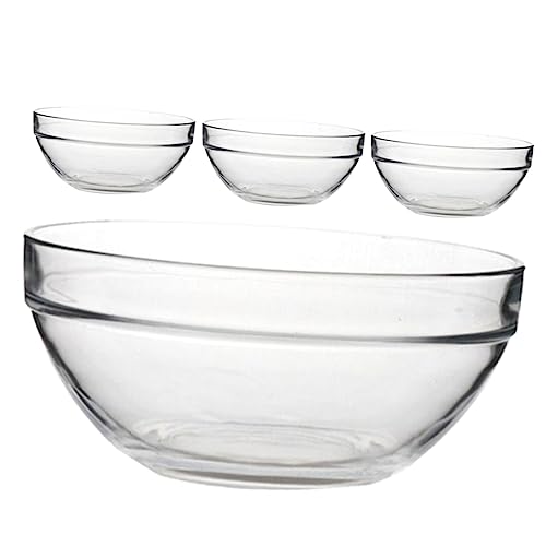 Ciieeo 4pezzi Ciotole Trasparenti in Vetro Per Alimenti Ciotole Da Portata Per Casa Per Dolci Per Dessert Per Gelatina Per Latte Cocotte in Vetro Da Cucina Per Servire in Casa