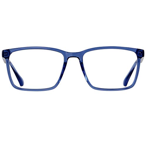 Blue Light Blocking Glasses Men Women Computer Filter Large Frame Bluelight Blocker Anti Blue Ray Square Blue ANDWOOD