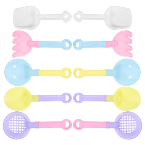 LIOOBO 10 Stück Teiliges Sandspielzeug Bunte Leichte Kunststoff schaufeln Gartenspielzeug für Sandbereich Strand Schnee Outdoor Party Feinmotorik Handkoordination