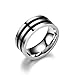 Banemi Ring Herren Schlicht, Herren Ornamente Ring Edelstahl 8mm Öltropfen Verlobungsringe Größe 57 (18.1)