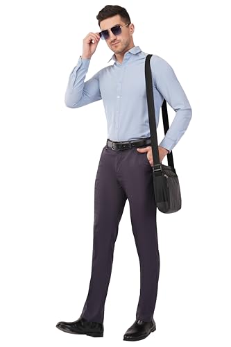 Image of SaintX Men's Premium Solid Formal Shirt | Slim Fit | Plain Full Sleeve | Feather Touch Soft Finish | Wrinkle Resistant | No Ironing Required | 360 Highly Stretchable Fabric