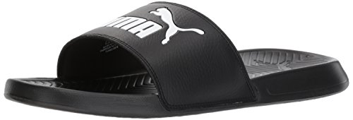 PUMA Men's Popcat Slide Sandal Black/White, 5 M US