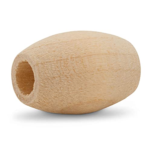Wooden Oval Beads, ⅞ by 1-¼†Inch with ⅜†Hole, Pack of 25 Unfinished Wood Beads, by Woodpeckers, for Jewelry Creations, Crafting and DIY Decor Wooden Oval Beads, ⅞ by 1-¼†Inch with ⅜†Hole, Pack of 25 Unfinished Wood Beads, by Woodpeckers, for Jewelry Creations, Crafting and DIY Decor