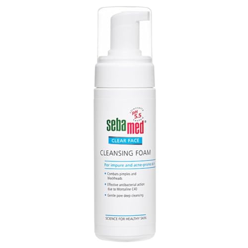Sebamed Clear Face Cleansing Foam for Acne prone Skin 150 ml I pH 5.5 I Gentle, Effective hydrating cleanser for pimples | Face wash |men & womenl Oil Free l Clinically proven l Toxin free