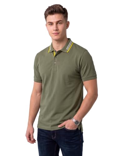 Image of XENOVAURBAN Polo t Shirt for Man | Striped Pattern Mens Cotton Polo Neck T-Shirt with Collar | Regular fit | Breathable and Soft - Polo-Striped-P