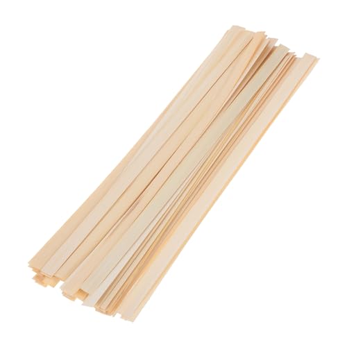 COHEALI 50 Piezas Paquete Tiras Planas Bambú para Manualidades Material para Tejer Abanicos y Pinturas Kit DIY para Artesanía con Palos Bambú para Proyectos Creativos