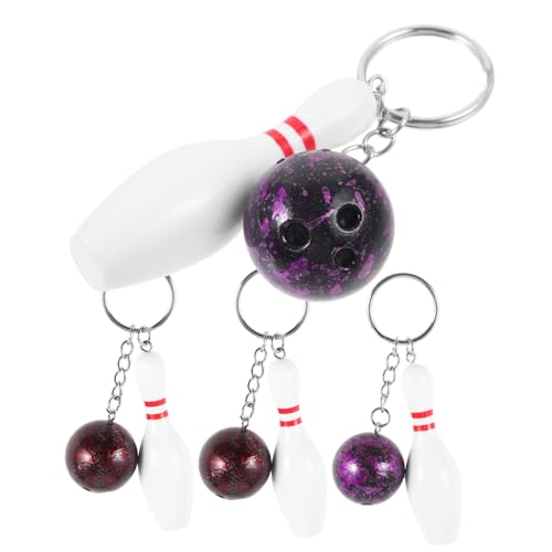 Porte bowling miniatures violet en accessoire clé de sac - 7