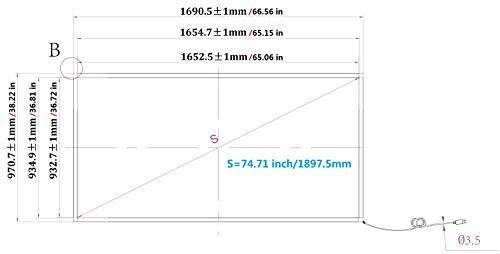 Image of 75 Inch Interactive 10 Points Infrared IR Touch Screen Overlay Frame Free Driver
