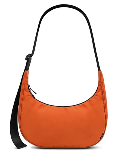 Image of Iioscre Medium Nylon Crossbody Crescent Bag for Women Men, 2 Zippers Crossbody Hobo Bag with Adjustable Strap & Inner Pockets