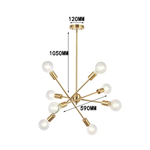 Lámpara Sputnik de 8 luces cromada moderna para techo de salón y dormitorio 4