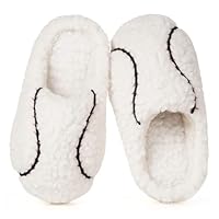 Gaatpot Winter House Slippers for Girls and Girls Warm Slippers Children Slippers with Inner Fur Comfortable and Soft Size EU 22-39EU, White Baseball, 30/31 EU