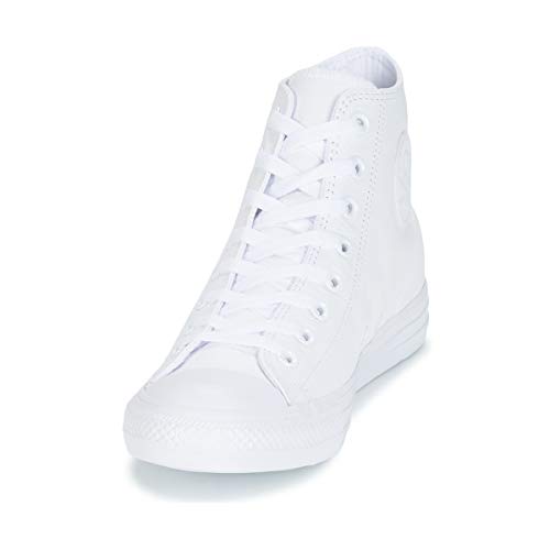 Converse Chuck Taylor All Star Leather High Top Shoe, White Monochrome, 9 M US4