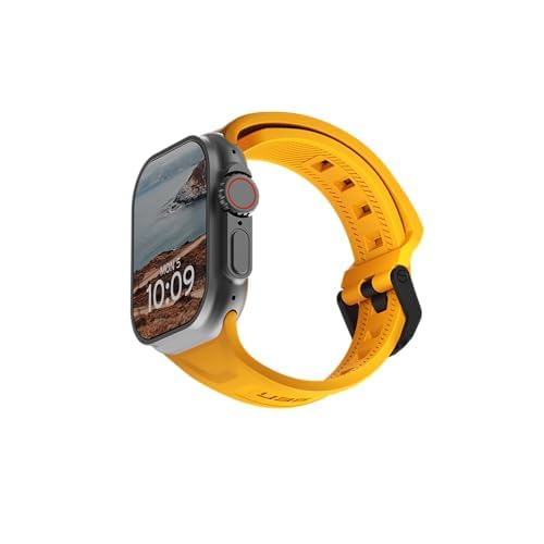 Urban Armor Gear UAG Watch Band, Silicone Scout Strap Designed for Apple Watch (49mm / 46mm / 45mm / 44mm) (Bigger Version) (Series 4-11 / Ultra 3/ Ultra 2/ Ultra /SE/ SE2 ) (Watch NOT Included) – Heritage Yellow
