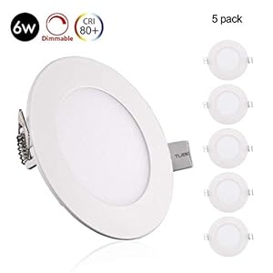 Greenclick 5er Set 6W / 9W / 12W 230V Einbaustrahler Dimmbar LED Einbauleuchten Ultra Flach 11mm 13mm Rund Panel LED Deckenspots Einbauspots IP44 Spotlight Deckenleuchte Spots Warmweiß Neutralweiß