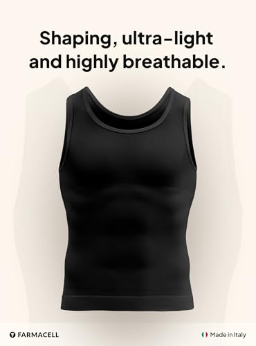 Farmacell Tank Tops Men Made in Italy - Vest Shapewear Tummy Control - Body Shaping - Compression Tank Top Men Slimming 417B2