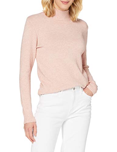 Vila NOS VIRIL Turtleneck L/S Knit Top-Noos Suéter, Rosa (Total Eclipse/Detail:Melange), S para Mujer