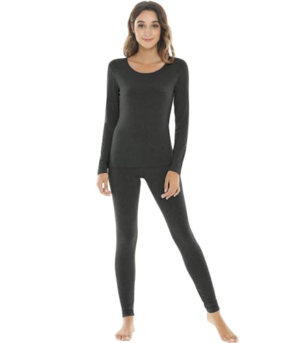 Image of NACHILA Thermal Underwear for Women-Viscose Made from Bamboo,Soft Long Johns Set Base Layer Pajamas Set Long Sleeve Pjs