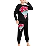 [BFLCWM] パジャマ キッズ カーネーションの花束 男の子 長袖 長ズボン 子供服 パジャマセット 上下セット 柔らかい 可愛い おしゃれ カジュアル ルームウェア 四季通用 部屋着