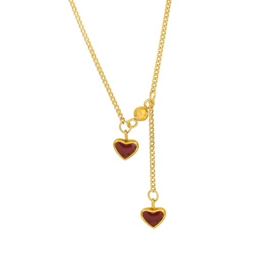 Collier double cœur aux couleurs tendance pour sublimer vos tenues d'été