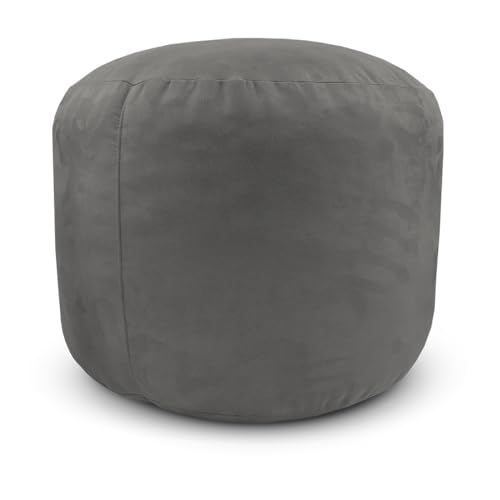 Consejos para Comprar Otomanas . 15 Coprire Puff Otomano, Taburete Redondo para Sala y Recámara, 50 x 50 cm, Negro (Gris)