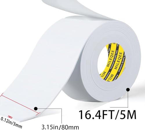 Image of Single-Sided Adhesive Foam Tape EVA White,3.15inx 16.4FT | Multipurpose Sponge Sealing Strip Window Door Insulation Table Edge Protector Wall Bumper Guards