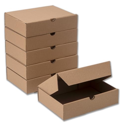 IPEA Scatole di Cartone Piatte 21 x 15 x 5 cm per Spedizioni, E-Commerce, Regali – 5 Pezzi – Made in Italy – Box Reattangolari Multiuso per Imballaggio Oggetti, Eventi, Natale – Scatola e Confezione