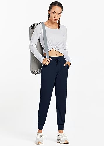 Image of Libin Women's Joggers Pants Athletic Casual Sweatpants Petite /Regular /Tall | Running, Workout, Gym, Yoga, Lounge, Travel, Golf Clothes with Pockets, 4 way stretch, Tapered, Dance Trousers