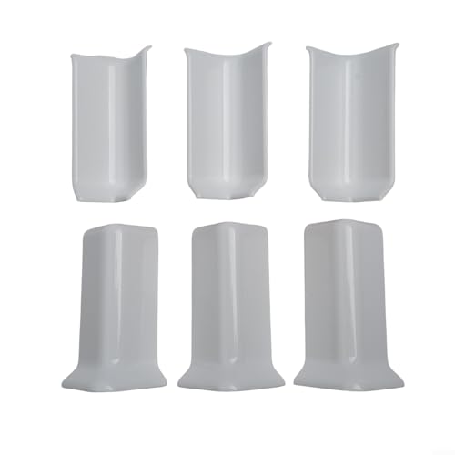 Paquete de 6 bloques de esquina para zócalo que conecta eficientemente 10 cm de altura para molduras de pared (M blanco)