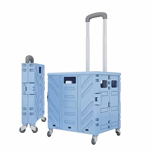 Carrito de mano portátil con ruedas para viajes y al aire libre, vehículo de compras ligero para un fácil transporte y almacenamiento cómodo