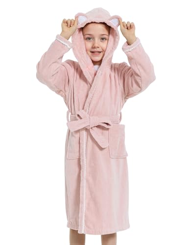JiAmy Kinder Kapuzen-Bademantel für Jungen und Mädchen, 100%...