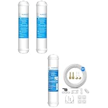 Inline Water Filter for Refrigerator and Ice Maker3 Pack,1/4" Push Connect Post Carbon Filter Replacement for Reverse Osmosis Water System,Include 1/4" Water Line and Quick Connect Fittings
