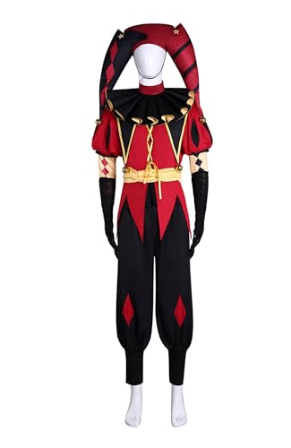 XFSGXLT Harlequin Pierrot Jester Circus Clown Cosplay Costume Outfit Cosplay With Mask costume photography Halloween Christmas (Pierrot S)