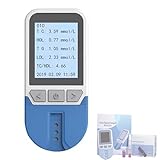 Axazcs Cholesterin-Testgerät, Multifunktionales Cholesterin-Testmessgerät-Kit, 5-in-1 Für TC, TG, HDL, LDL, Blutfett-Tester Mit 25 Teststreifen, 500 Gruppen Von Speicherwerten, Schnelle Ergebnisse