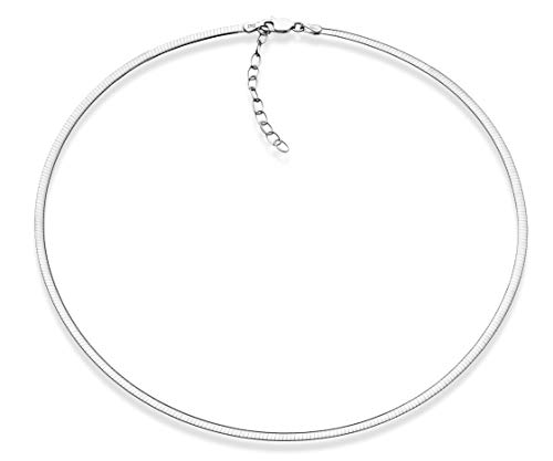 Miabella 925 Sterling Silver Italian 2mm 2.5mm Dome Omega Necklace for Women/Adjustable from 16-18 Inches with Extender/Made in Italy