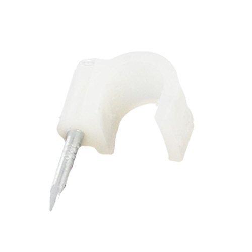 Aexit 400 Pcs Collated Nails Wall Insert Plastic Circle Cable Wire Nail Pinner Nails Clips 15/64