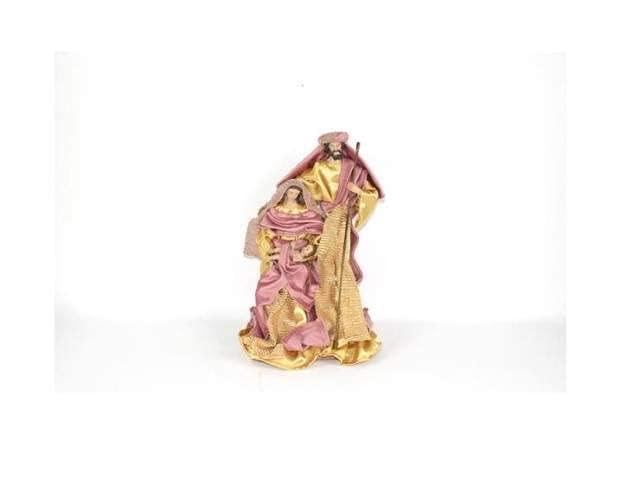 Nativité en velours rose de qualité supérieure, modèle 25 cm