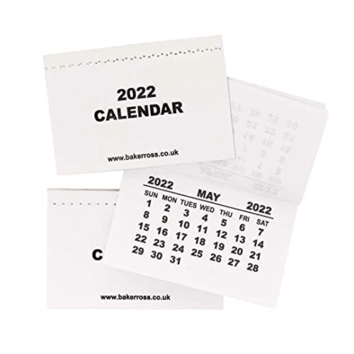 Baker Ross FC177 2022 Calendar Pads for Kids - Pack of 20, Ideal for Schools and Home White Mini Calendar Tear Off Pads