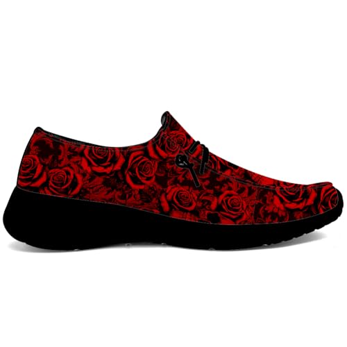 Quorax Skull Slip-on Shoes for Men Women Rose Loafers Gifts for Women Men4