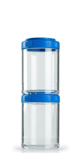 BlenderBottle GoStak Twist n' Lock Storage Jars, 150cc 2-Pak, Blue