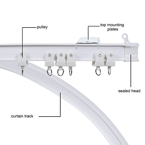 Flexible Deckenvorhangschiene 5m Weiß - Mit Stummen Rollen Für Raumteiler & Privatsphäre